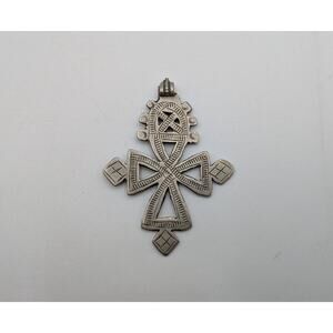 Handmade Ethiopian Orthodox Coptic Cross Pendant 3"